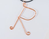 Initial Pendant, Copper Twisted Wire, in the Custom Designed Typeface Metallique 1414 - LifesAMaze Initial Pendant, Copper Twisted Wire, in the Custom Designed Typeface Metallique 1414 - LifesAMaze