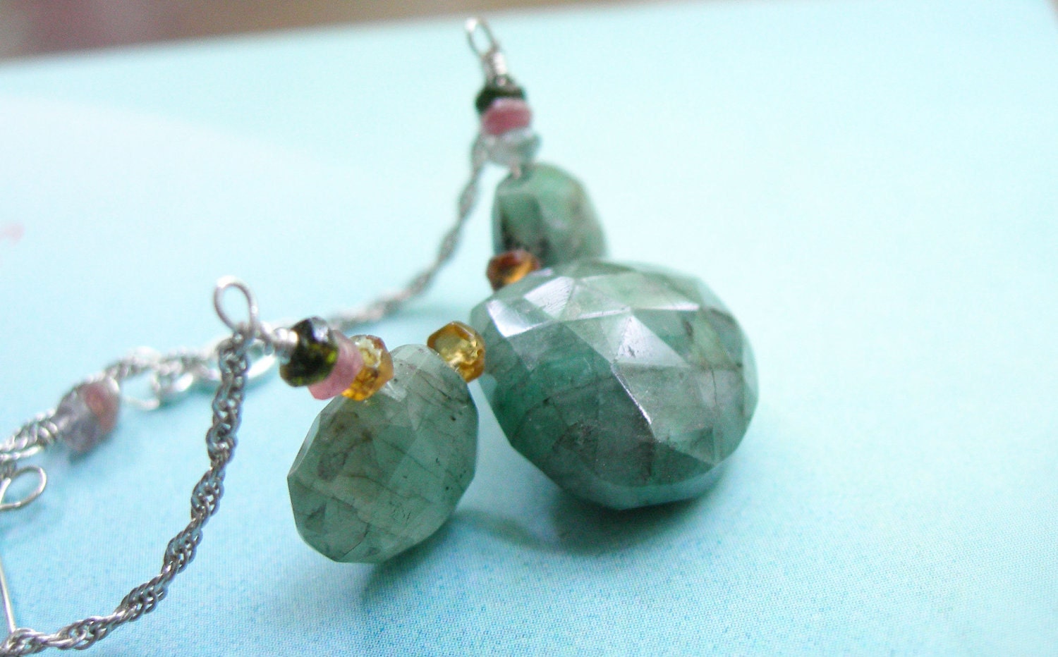 Emerald and Toumaline Necklace