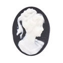 Cameo Floating Charm (black colored)