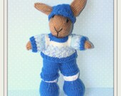 Easter Bunny, Hand Knit Rabbit Toy, Little Boy Bunny, Scrumptious Easter Basket Gift with No Calories, Ready to Ship