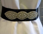 Bridal Belt, Bridal Sash, Bridal accessories,Elegant, Black Satin Bridal Sash,wedding dress sash