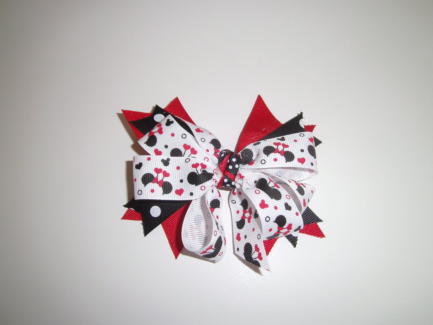 Mickey Mouse Hair Clip, Red, Black