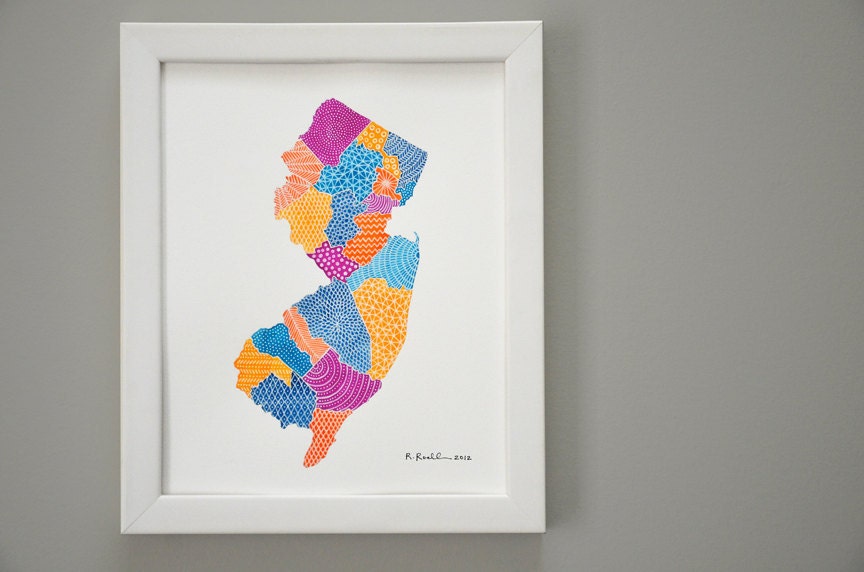 New Jersey Map Illustration