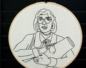 The Log Lady Twin Peaks Embroidered Art.