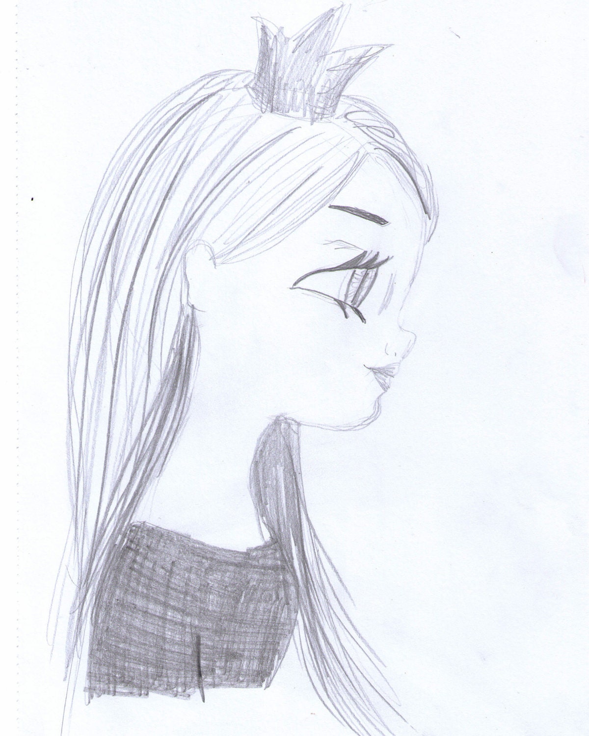 Princess Profile 8x10sketch print