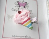 Carribean Ice Cream Ribbon Sculpture Hair Bow or Clip. Free Ship Promo.