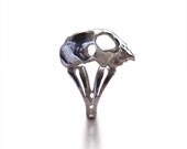Sterling Silver Cat Skull Ring, animal skull ring, modern fashion ring, goth ring, silver ring, animal skull, animal ring, for the rock chic