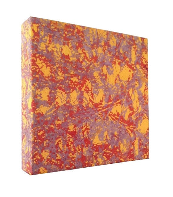 Textile Art Screenprint Abstract Texture Saffron Orange Red Purple
