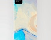 DUSK iPhone 4/4S case - blue clouds sky - moon - contemporary fine art - abstract painting - phone case