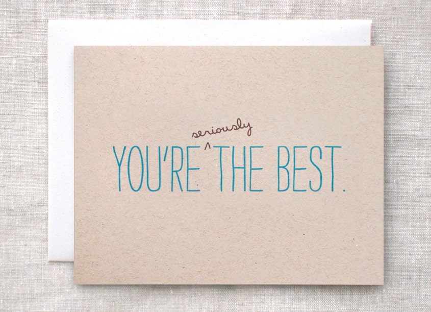 Father's Day Card - You're Seriously the Best - Eco Friendly Happy Fathers Day Card, Blue