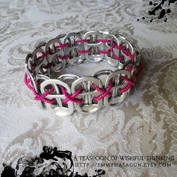 Pop Tab Bracelet - Dark Pink