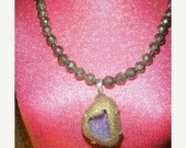 MothersDaySale For the Love of a Hole in a Rock                     (Pyrite Druzy and Faceted Pyrite Bead Necklace)