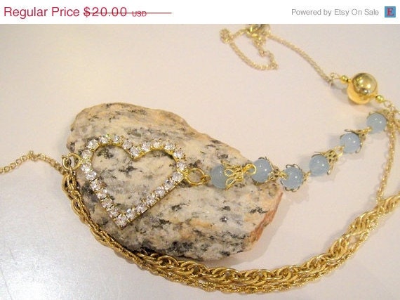 MothersDaySale For the Love of Ruth   (Vintage Necklace with Blue Chalcedony)