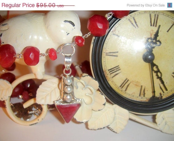MothersDaySale For the Love of Rubies          (693ct Ruby Rondelle Necklace)