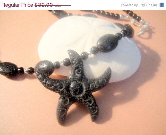 MothersDaySale The Pig Child                            (Lava Rock Starfish Necklace)