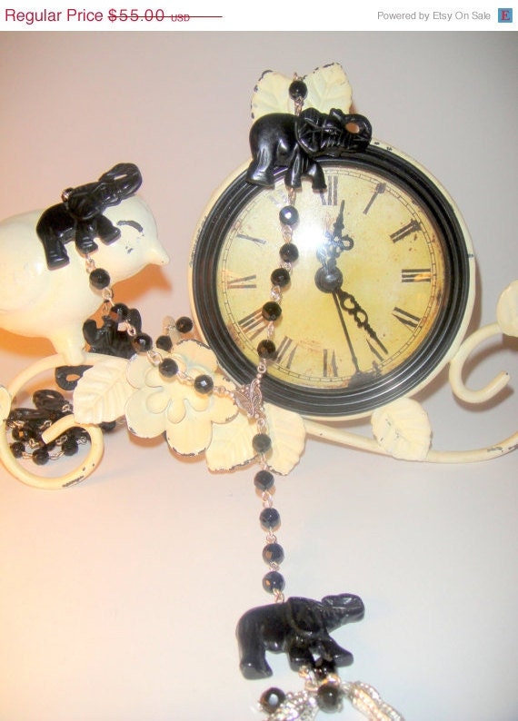 MothersDaySale For the Love of Elephants            (Carved Black Onyx Elephant Necklace)