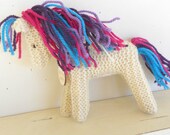Earth Pony, Waldorf Toy, Stuffed Animal Horse, knitted horse, natural and eco friendly, Custom Knit for you in Colors of your Choice
