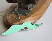 Recycled Skateboard Mustache Necklace-Ms.So Mint