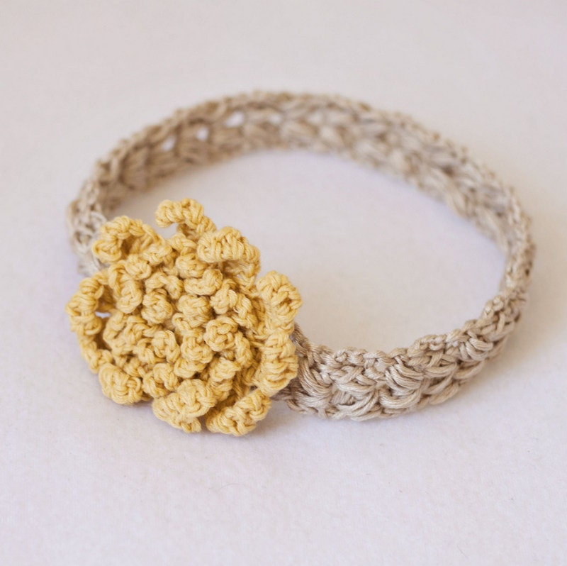 Crochet PATTERN (pdf file) - Sun Flower Headband (sizes - baby to adult)