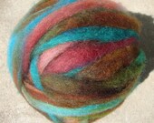 8 oz Coopworth Wool, Blended With White Pygora Goat Hair Fiber Roving 50, 50 , Varigated Crazy Ball