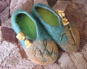 Felted personalized wool slippers with initials. Gift under 50. Made to order. Custom.