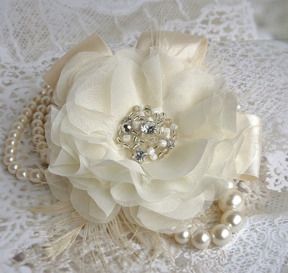 Ivory Wedding Fascinator, Hair Flower, Bridal, Wedding Hair Accessories, Hair Accessories, Wedding, Fascinator