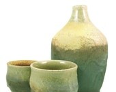 Whiskey Bottle and Cups Set / Handmade Ceramic Wheel thrown Stoneware Clay Pottery