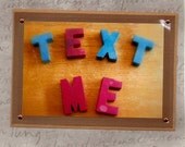 Vintage Alphabet Letters Handmade Text Me Greeting Card for Technology Geeks
