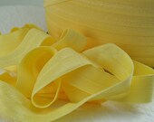 5yds Elastic Wide Fold Over HeadBands Ponytail 5/8 inch 15mm FOE Yellow Stretch Trim