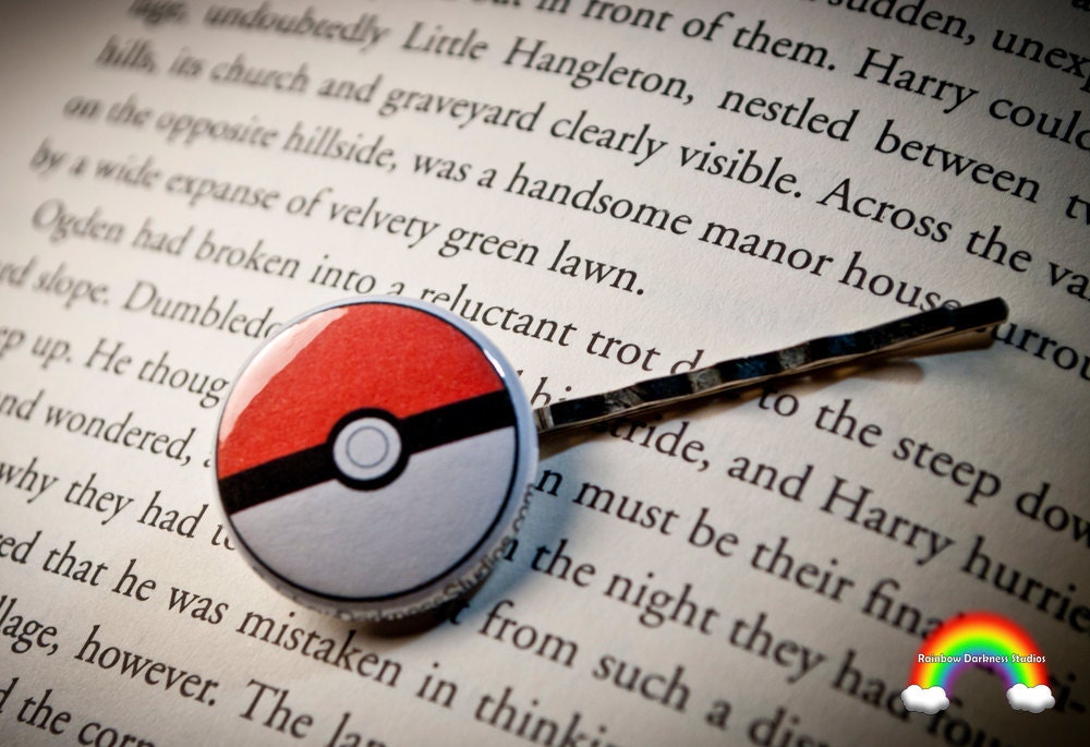 Pokeball Hair Clip- Pokemon Inspired Parody