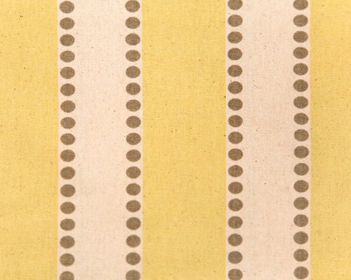 Home Decor Fabric Yardage - Stripes and Dots - Sunny Yellow, Gray and Natural  by Premier Prints - 1 yard