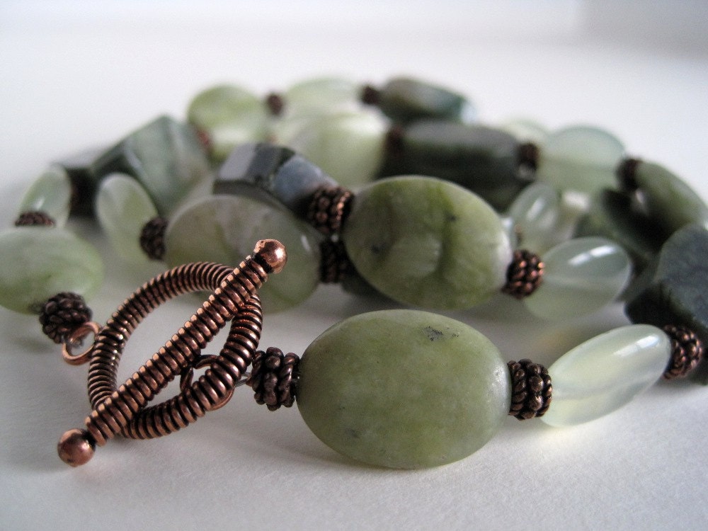 Green Jade Chunky Stone Necklace