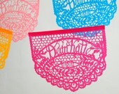 MI FAMILIA (3-Pack) Personalized Papel Picado banners . featured in Destination Weddings magazine