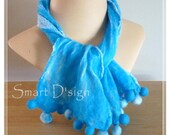 Nunofelt Scarf Silk & Wool with large felt perls