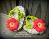 Baby Girl, Crochet baby booties, baby girl booties, flip flops, Sandles, 0-3, 3-6, 6-12 months MADE TO ORDER