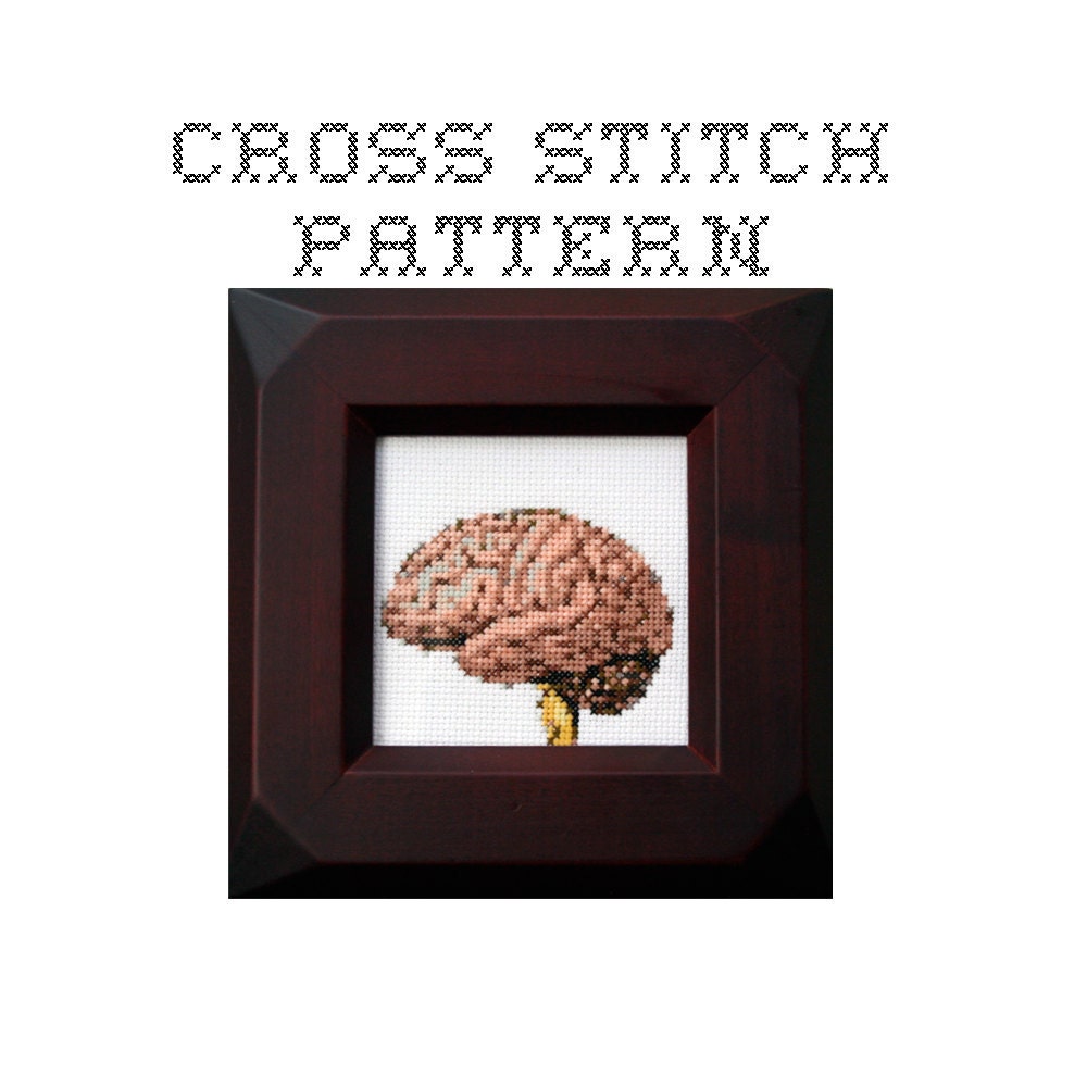 DIY Brain  - .pdf Original Cross Stitch Pattern