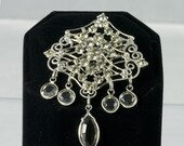 Vintage Rhinestone Pin and Earrings