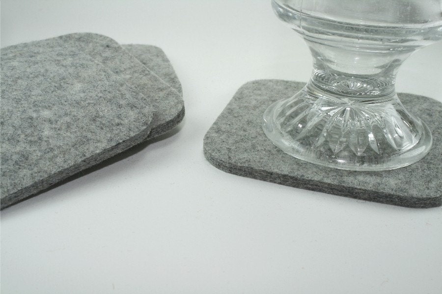 Felt Coasters in 5MM Thick Virgin Merino Wool Felt-Granite