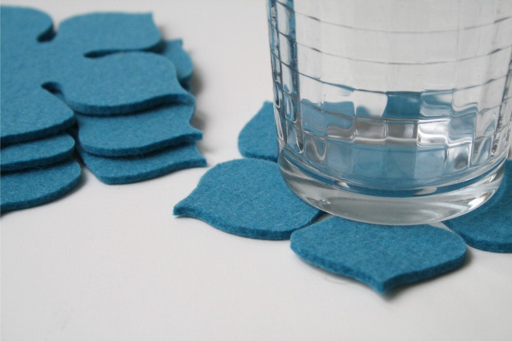 Better Homes & Gardens November 2011 Gift Guide Flower Power Coasters in 3mm Virgin Merino Wool Felt