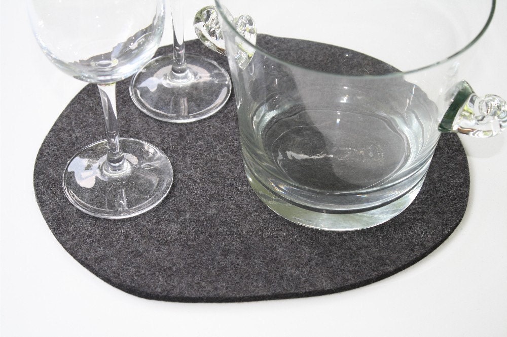 NEW- NATURALS Wool Felt Trivet in 5mm thick Anthracite- Boulder Lake