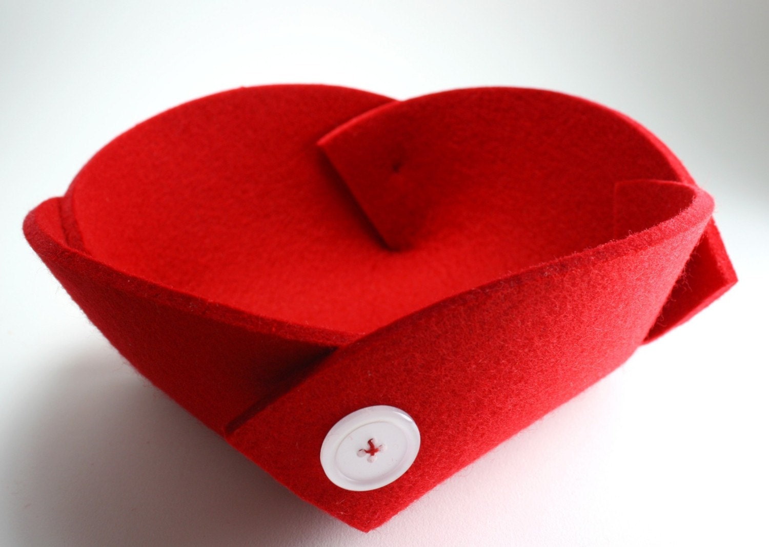 Medium Felt Bowl in 5MM Thick Virgin Merino Wool Felt, FIRE