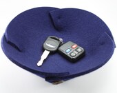 Small Felt Bowl in 5mm Thick Virgin Merino Wool Felt- Navy Blue