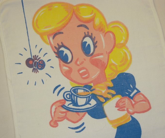 Vintage 1940s BBQ Bibs Hazards of Eating Poke Out Your Eye in Box