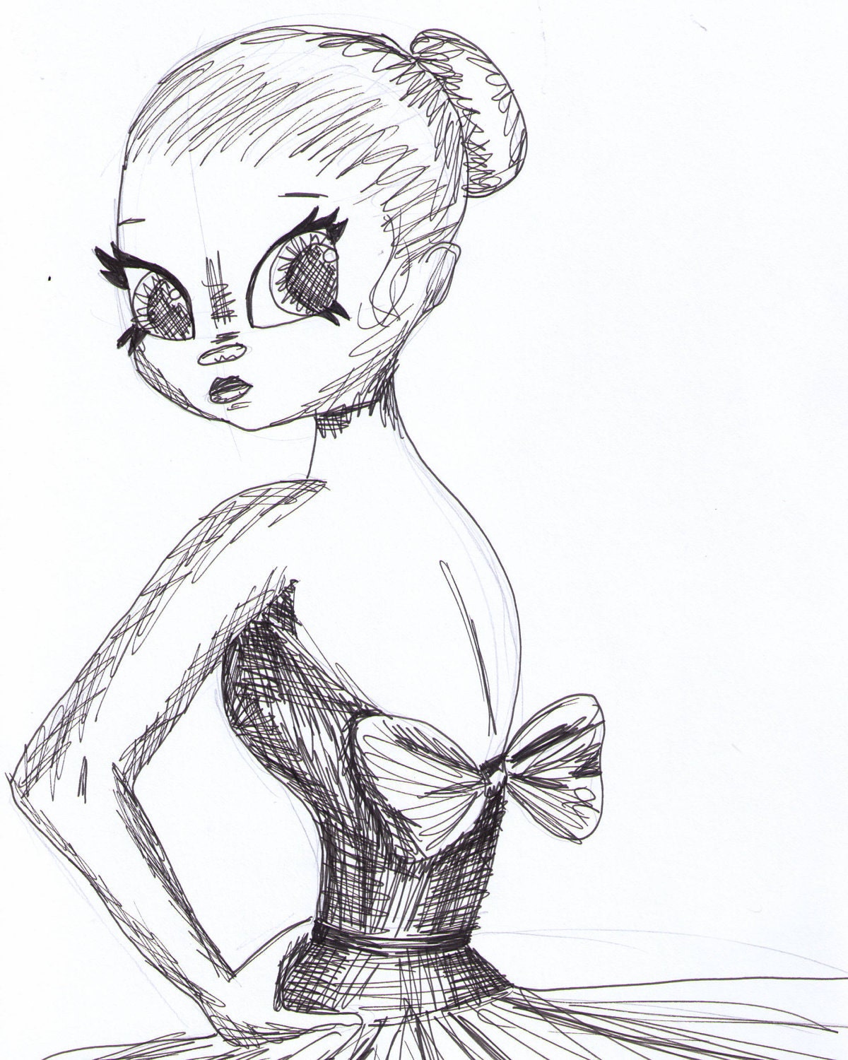 Ballerina 4x6 sketch print