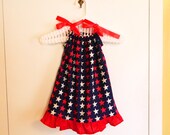 Toddler  Dress - Red, White, & Blue - made to order  24 months 2t 3t 4t 5t