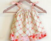 Pillowcase Dress - Pink & White Flowers - made to order 12- 24 months  2t 3t 4t 5t