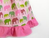 Pink Elephant Dress - Toddler Pillowcase - made to order 12 - 24 months 2T 3T 4T 5T