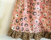 Pillowcase Dress - Pink & Brown Flower - made to order 12 - 24 months - 5