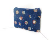 Small Zipper Pouch - Japanese Parasols in Indigo