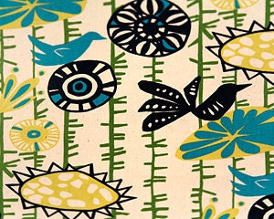 Home Dec Fabric Yardage - Menagerie - Premier Prints Designer - Navy, Aqua, Green  - 1 Yard